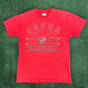 Vintage 90s Cocoa Beach T-Shirt Nautical Florida Tourist Tee